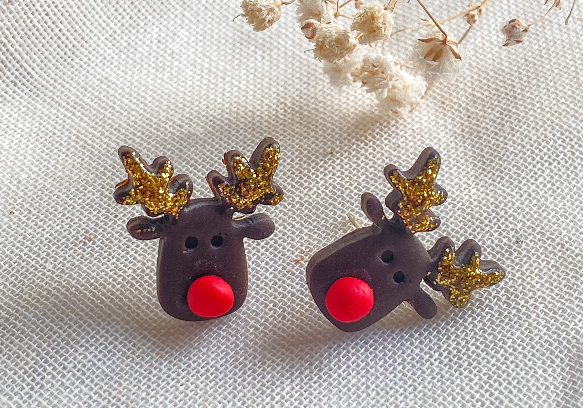 polymer clay christmas earrings - The Suffolk Crafter