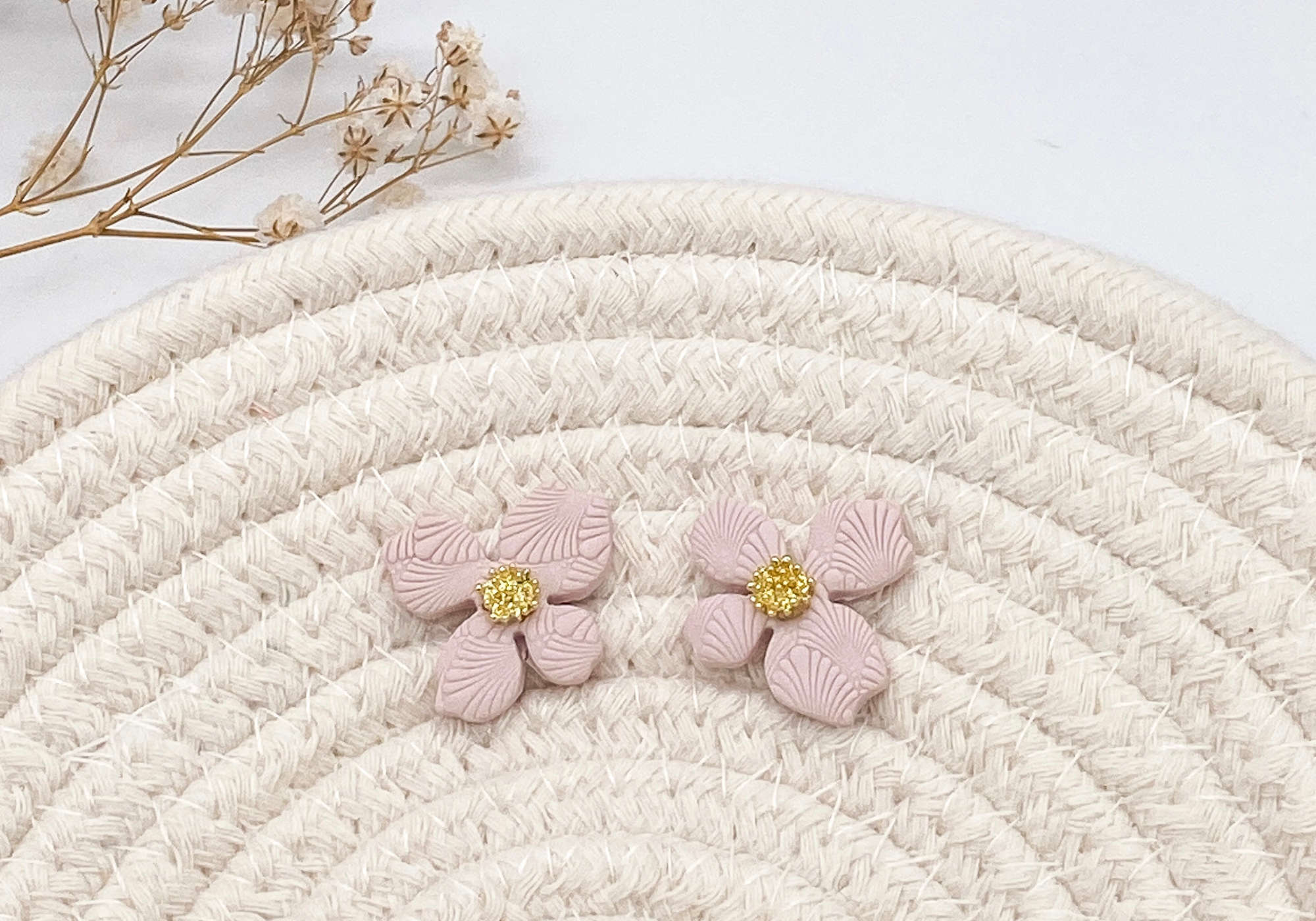 Handmade pink flower earrings - The Suffolk Crafter