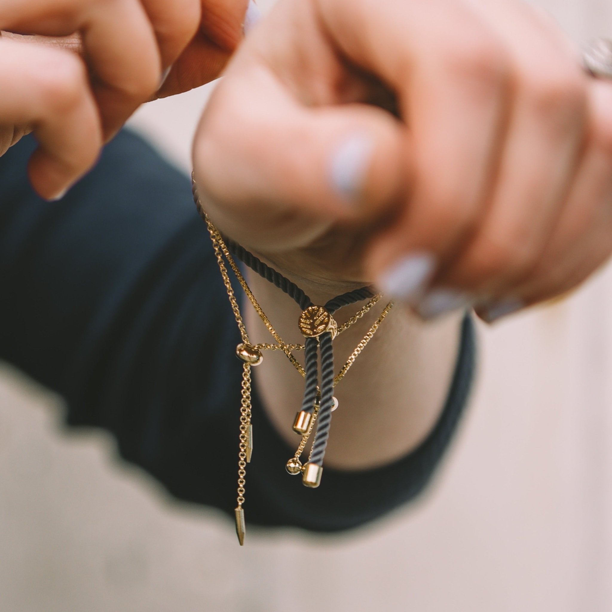 Golden Rope Detail Slim Bracelet - The Suffolk Crafter