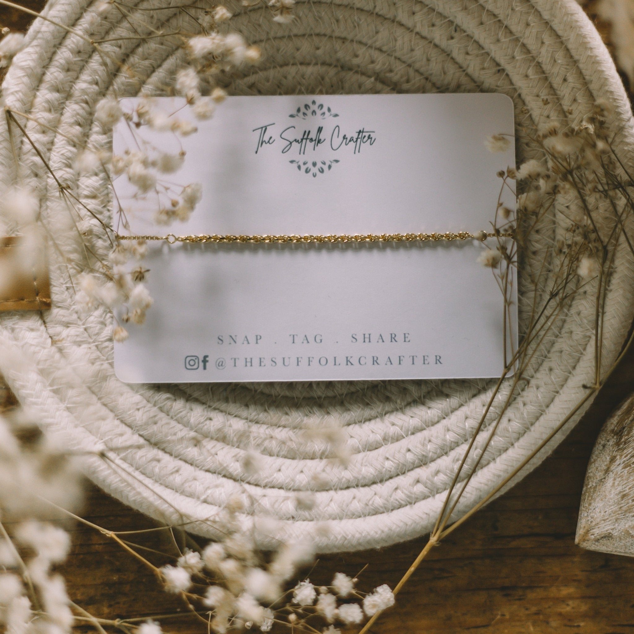 Golden Rope Detail Slim Bracelet - The Suffolk Crafter