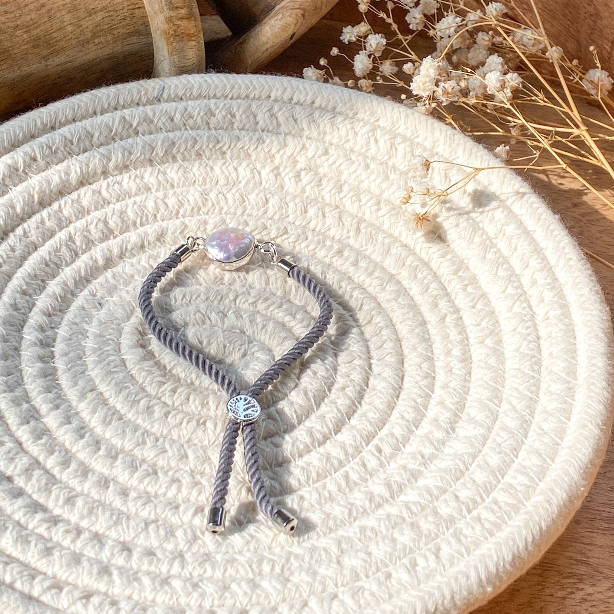 Silver Plated Pearl Cord Toggle Bracelet - The Suffolk Crafter