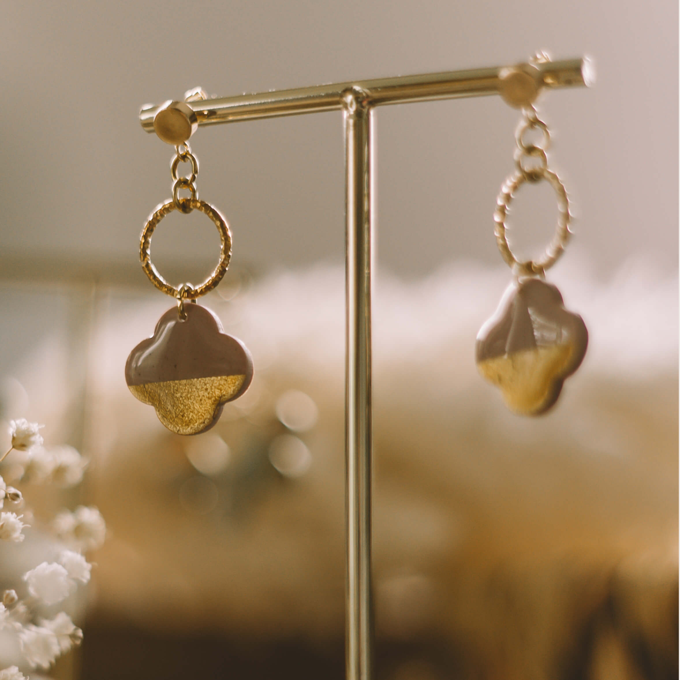 Handmade silver and gold earrings for women