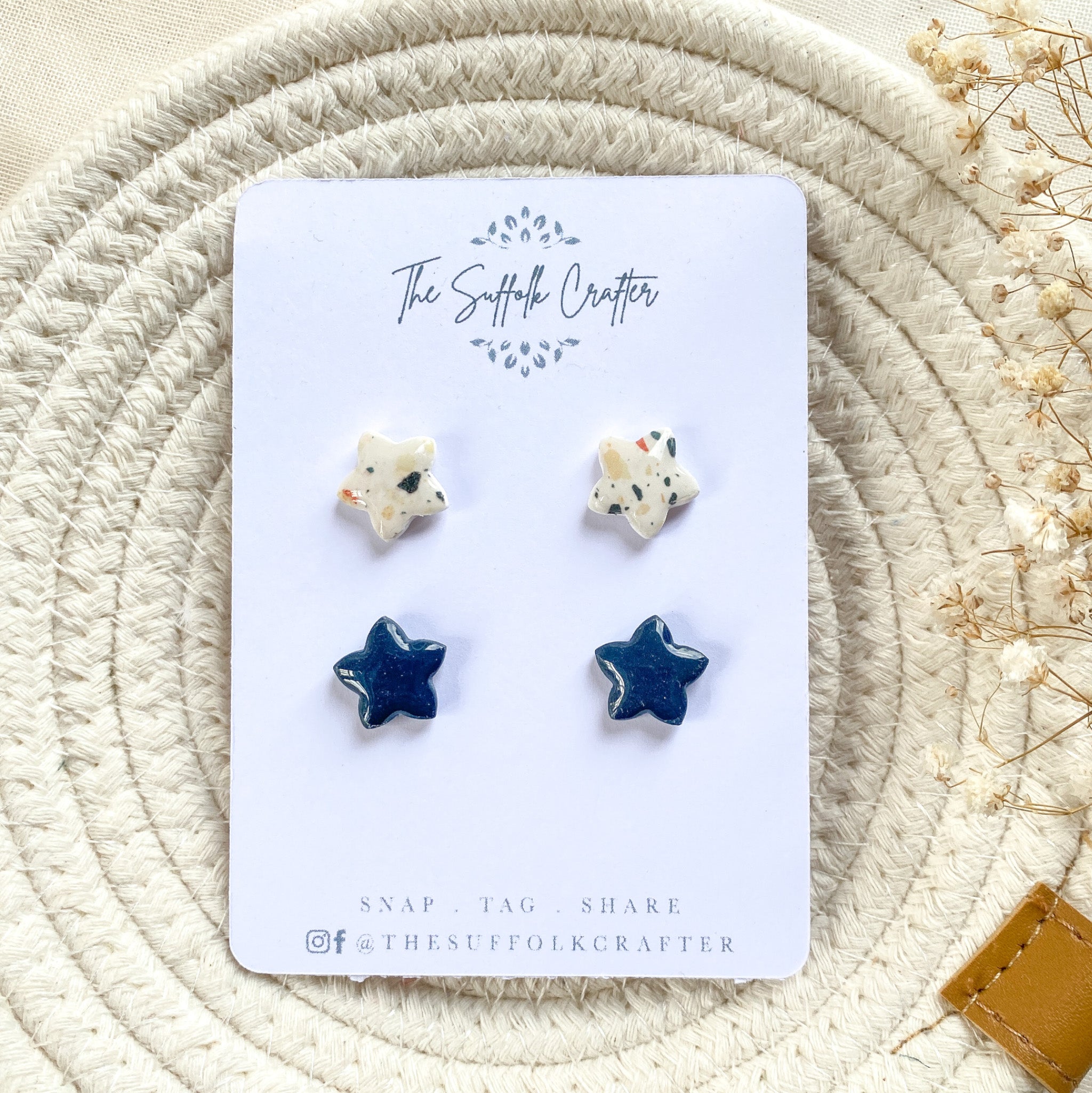 Terazzo Speckled Star Stud Earrings The Suffolk Crafter